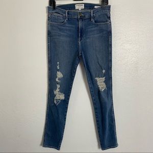 Frame Denim Le High Skinny Jeans Distressed 30